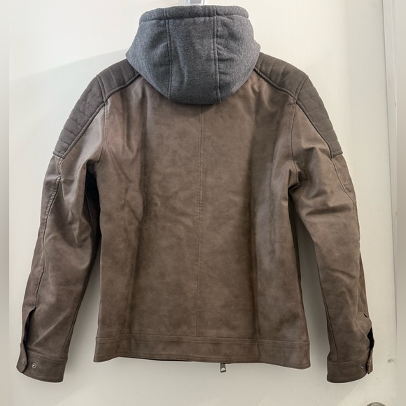 GUESS - MENS - FAUX LEATHER - HOODED JACKET - Picture 7 of 9